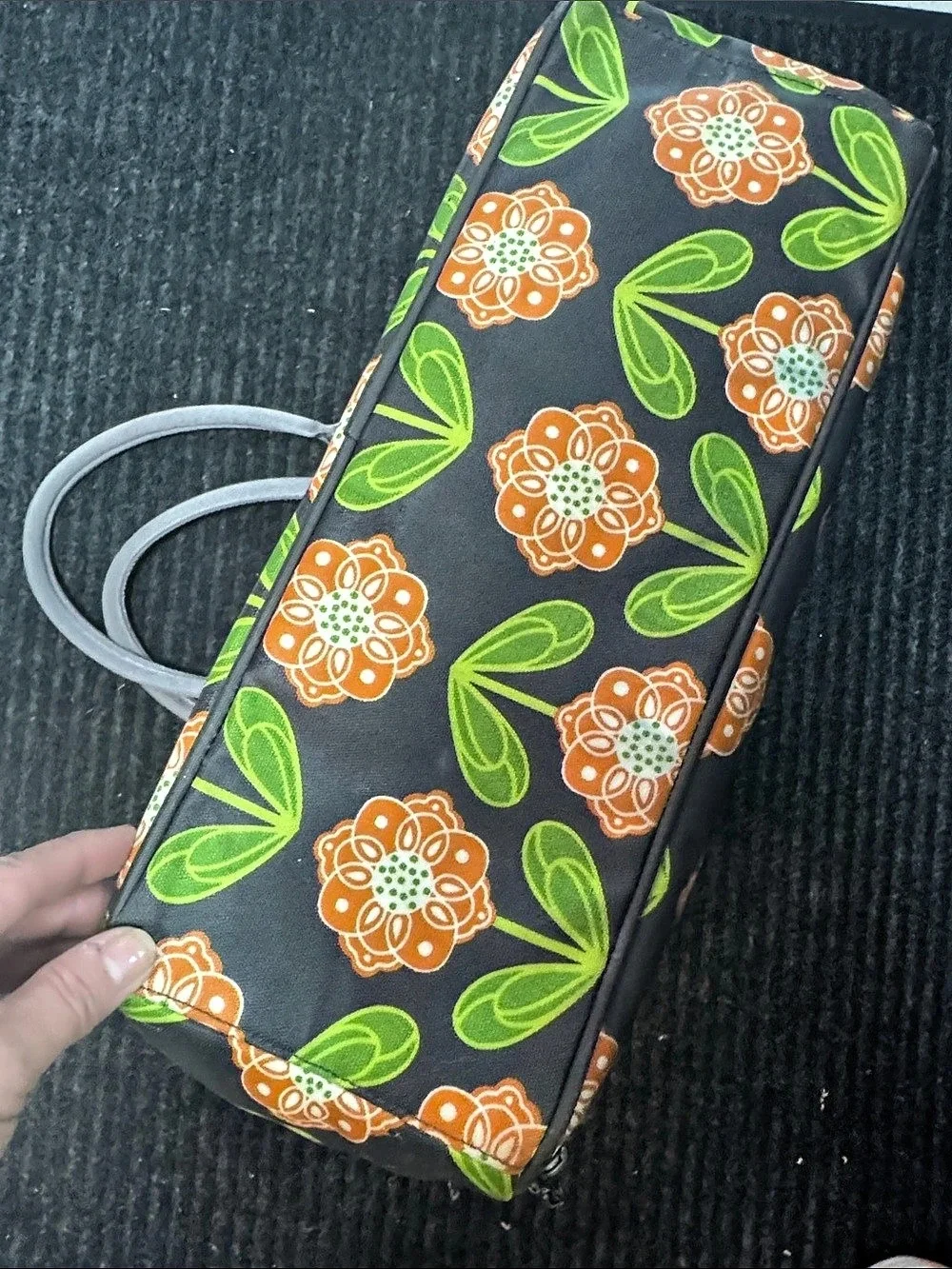 Petunia Pickle Bottom Boxy Backpack Floral Bag Black & Orange